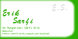 erik sarfi business card